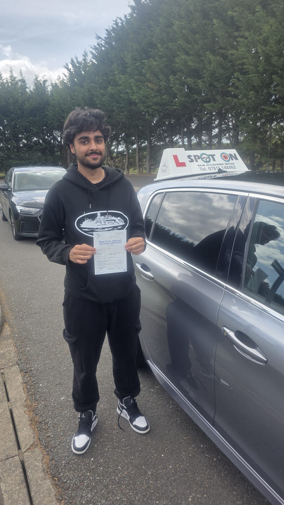 Recently passed driving school student